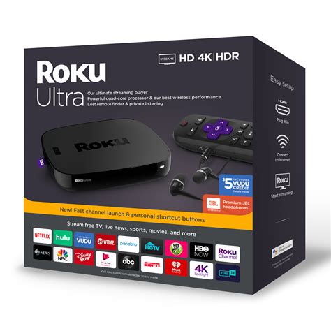 Roku Ultra Streaming Media Player 4khdhdr 2019 With Premium Jbl