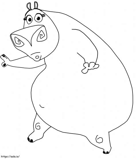 Gloria Hipopotam kolorowanka
