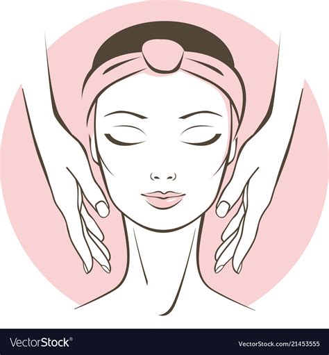 Female Face Treatment In Spa Salon Royalty Free Vector Image
