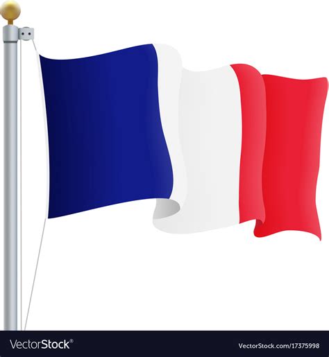 Waving France Flag Isolated On A White Background Vector Image