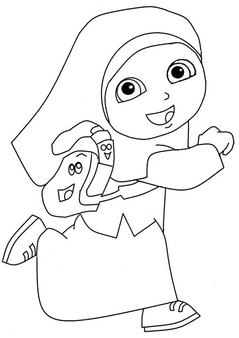 Gambar Mewarnai Anak Muslim Untuk Anak Paud Dan Tk