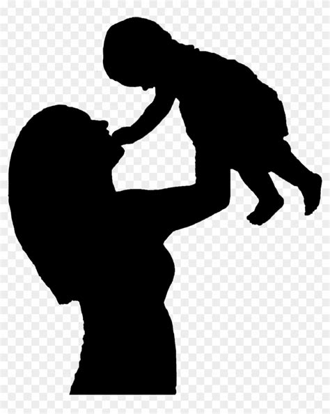 Mother Holding Baby Silhouette Png