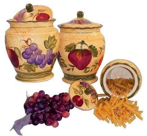 Tuscan market salem moves 4/25 reopens mid may at tuscan village salem! CANISTER SET,3PC CANISTER TUSCANY WINE GRAPE FRUITS ACK ...