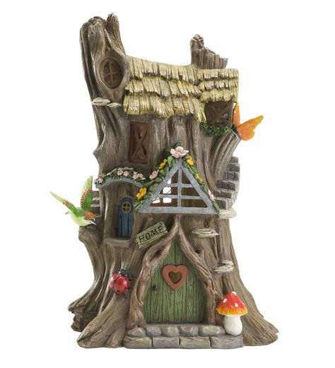 In order to set you on the creative path of gardening decoration, the team of fantastic gardeners compiled a list of 40+ interesting garden decoration. Resin Solar Tree Stump House | Lighted Garden Accents ...