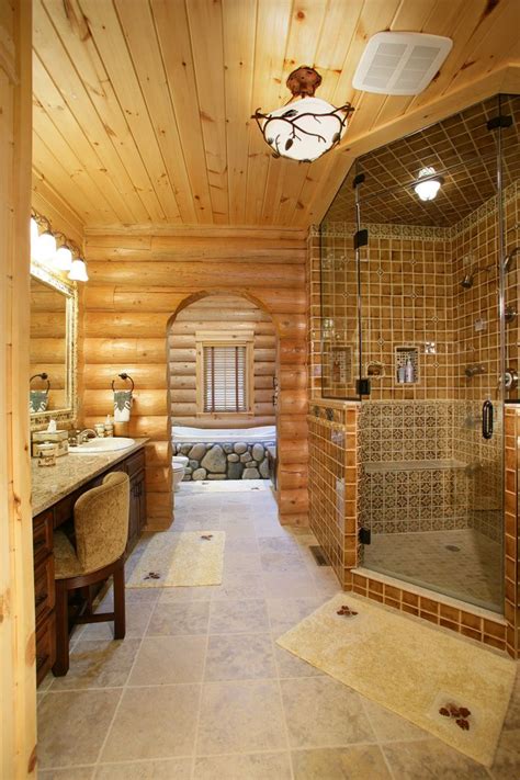 Lovely Bathroom In Log Cabin Home Décoration Maison Salle De Bain