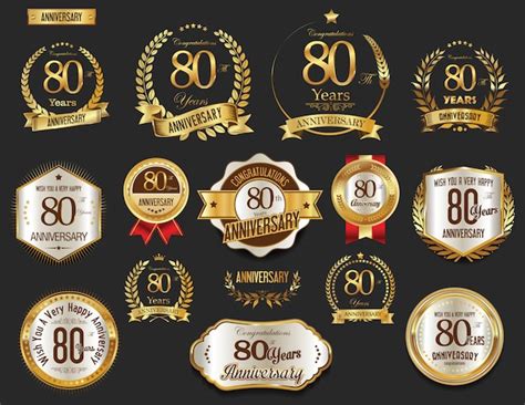 Premium Vector Anniversary Golden Labels Collection