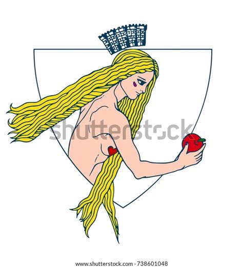 Naked Long Hair Blonde Woman Who Stock Vector Royalty Free