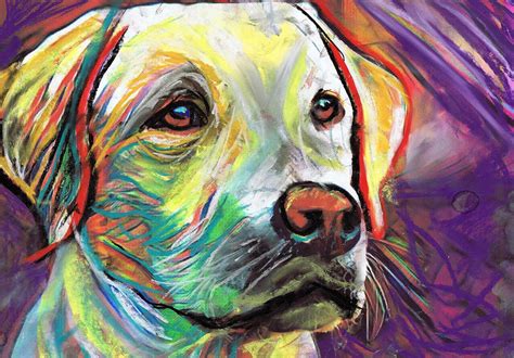 Yellow Labrador Wall Art Print Labrador Owner T Lab Dog Pastel