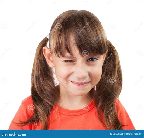 Little Girl Winking Us Stock Photo Image Of Joyful Gaiety 32596556