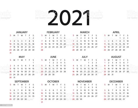 What are the 2021 federal holidays? 2021 Calendar Vector Illustration Template Year Planner ...