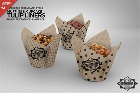 Download Tulip Cupcake Liners Cups Mockup | Free packaging mockup ...