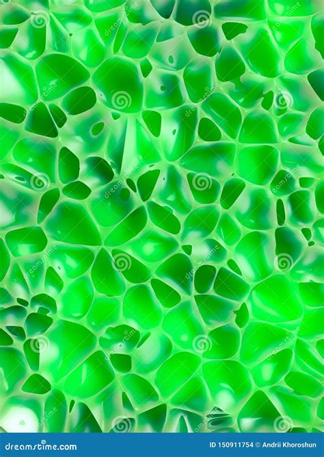 Green Colored Organic Voronoi Pattern Digital Illustration Futuristic