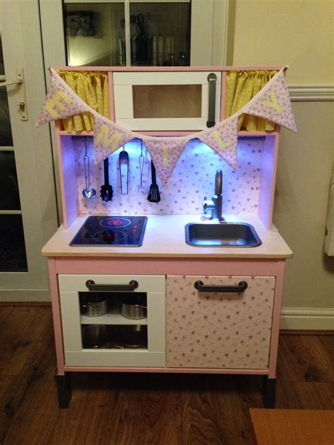 Blue retro kitchen and refrigerator. Customised Ikea Children's Kitchen | Cocina ikea, Cocinas ...