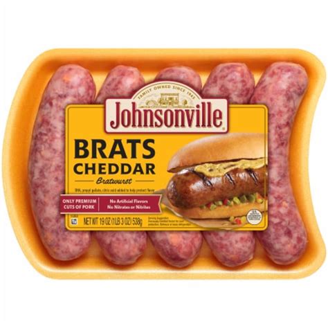 Johnsonville Brats Cheddar Bratwurst 5 Ct 19 Oz Frys Food Stores