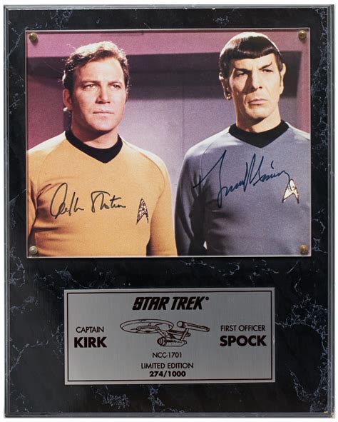 Lot Detail William Shatner And Leonard Nimoy Signed Limited Edition Star Trek Photo
