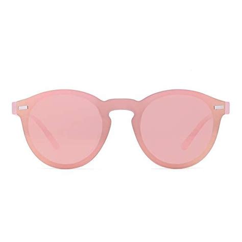 Jim Halo Rimless Polarized Sunglasses For Women Men Round One Piece Mirror Lens