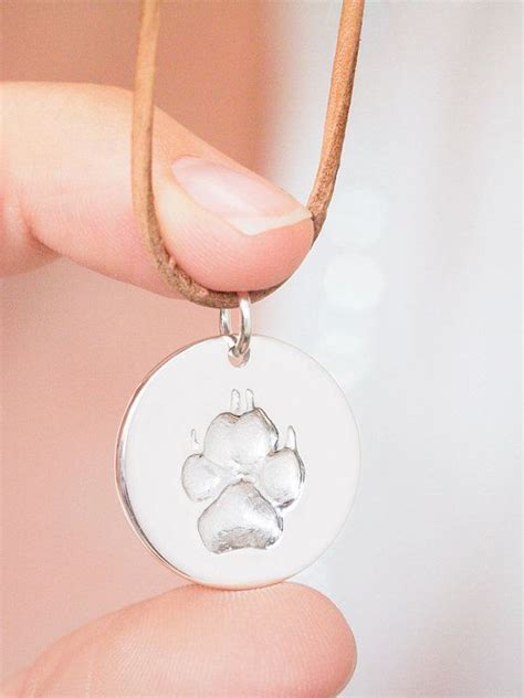 Your pet's actual pawprint necklace actual pawprint dog ...
