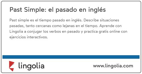 Past Simple El Pasado En Inglés