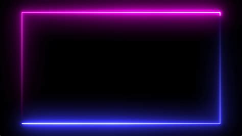 Loop Neon Rectangle Frame Border Abstract Graphic Futuristic Glow