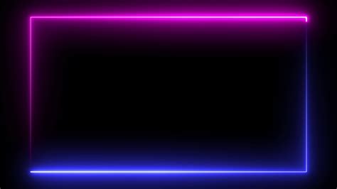 loop neon rectangle frame border, abstract graphic futuristic glow