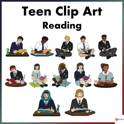 Teenager Reading Clip Art