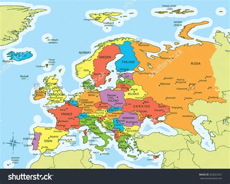 Map Of Europe With Capital Cities And Countries