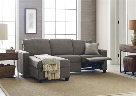 Serta Palisades Reclining Sectional with Left Storage Chaise - Gray ...