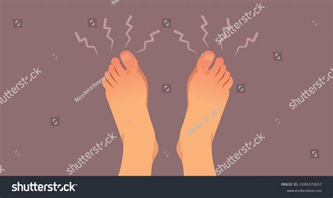 Numb Feet Feeling Tingly Vector Concept Stock Vector Royalty Free