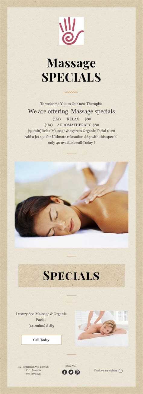 massage specials massage spa massage organic facial