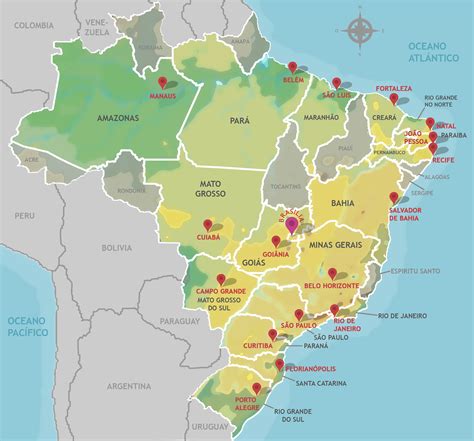 Mapas Del Mundo Mapa De Brasil Con Las Ciudades 7a0