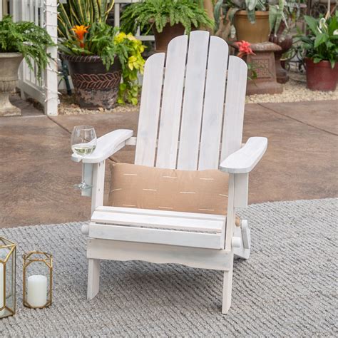 Manor Park Outdoor Acacia Wood Adirondack Chair, White ...