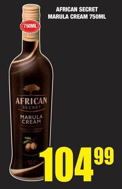 African Secret Marula Cream Offer At Boxer Liquors