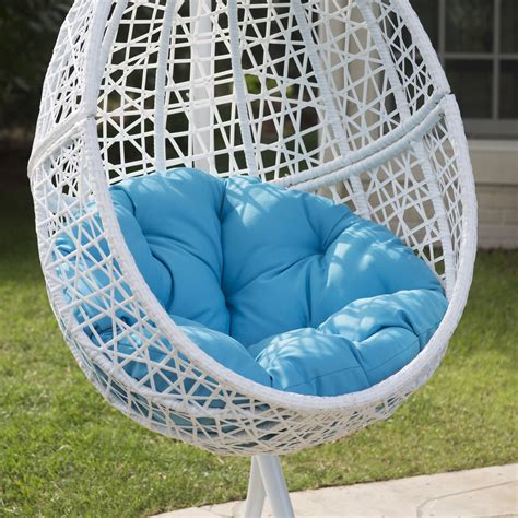 Luckyberry swing egg chair outdoor indoor wicker tear drop hanging chair with stand. Egg Swing Chair Hanging Stand Pool Cushion Deck Patio Seat ...