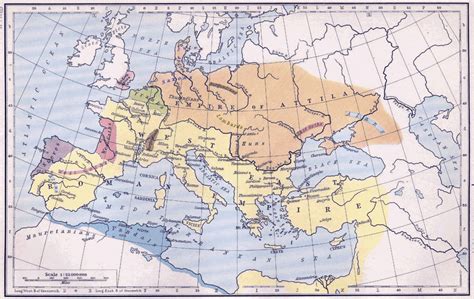 459ad The Hunnic Empire Is In Orange The Yellow Below Is The Now