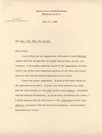 A supreme court decision that decided whether confessions made without the accused being informed of their fifth amendment rights were admissible. Gideon v. Wainwright and similar scotus cases ...