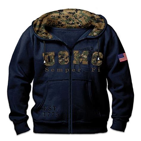 Semper Fi Mens Hoodie With Usmc Digital Camo Inspired Print Usmc