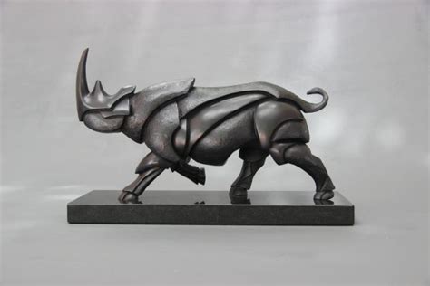 Bronze Sculpture By Sculptor Keith Calder Titled Rhino Bronze