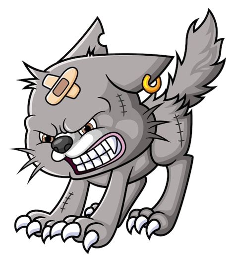 Premium Vector The Angry Cat Cartoon Character
