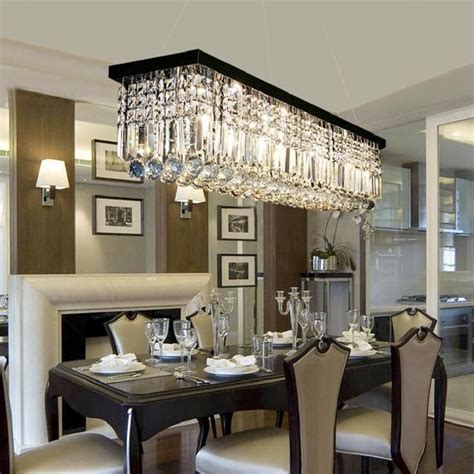 Rectangular Crystal Chandelier Dining Room Crystal Chandeliers