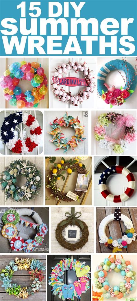 15 Fabulous Diy Summer Wreaths Summer Diy Diy Wreath Wreath Crafts