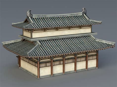 Ancient Chinese Architecture 3d Model 3ds Max Files Free Download Cadnav