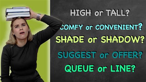 В чём разница high vs tall shade vs shadow suggest vs offer Учим