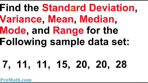 How To Find The Standard Deviation Variance Mean Mode And Range For