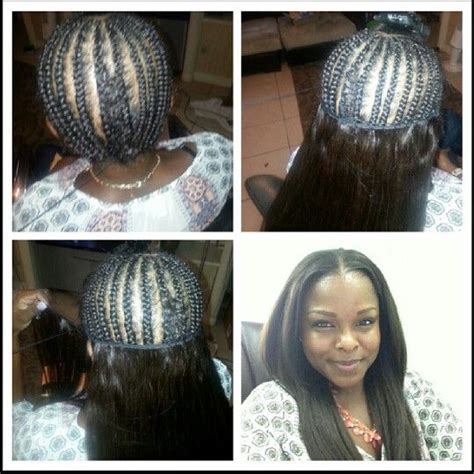 49 Middle Part Sew In With Leave Out Braid Pattern Farlaferdows