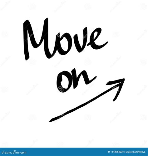 Move On Lettering With Arrow Stock Vector Illustration Of Clean
