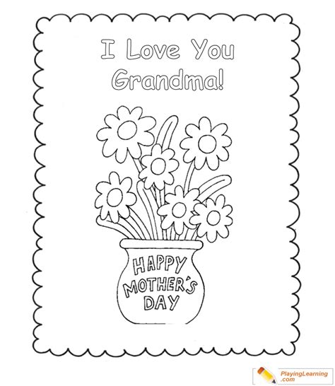 Mothers day flower pot coloring page. Happy Mothers Day Grandma Coloring Page 09 | Free Happy ...