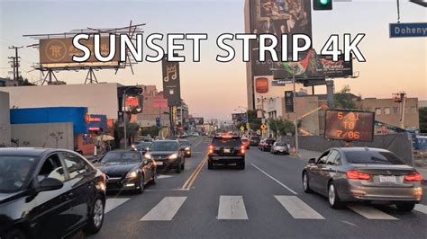 Los Angeles 4k Sunset Strip Driving Downtown Usa Youtube