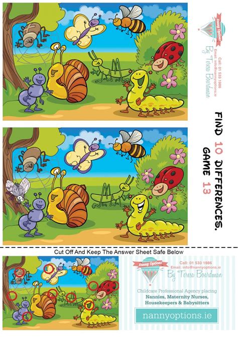 Games For Kids Find 10 Differences Game 13 Nanny Options By