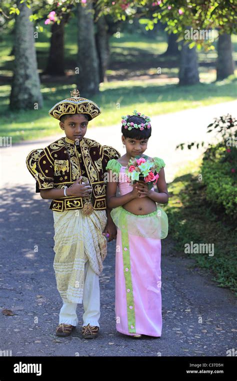 Wedding Ceremony With Traditional Dress In Sri Lanka Asia Stock Photo