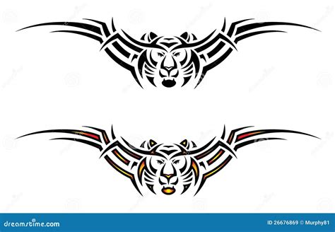 Isolated Tiger Tribal Tattoo Stock Vector Illustration